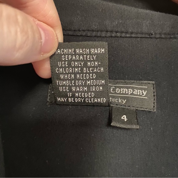 The J. Peterman Company black button up shirt dress midi length size 4 no belt - Picture 2 of 7